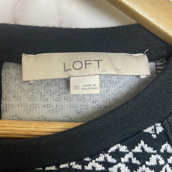 Ann Taylor Loft 3/4 Sleeve Argyle Print Dress - A15 - Picture 2 of 4